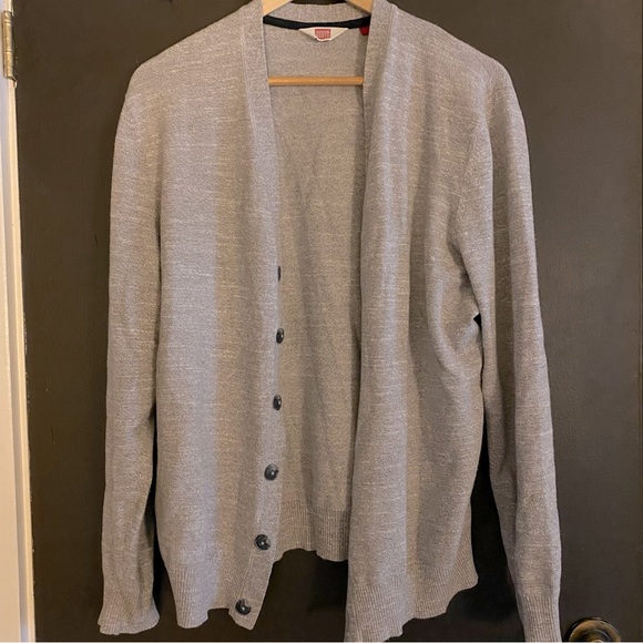 Button Front Cardigan Sweeter,Hudson North Men's Size L, Grey. - Picture 2 of 8